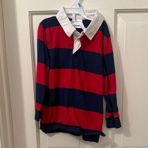 Hanna Andersson Red and Navy Striped Polo 4